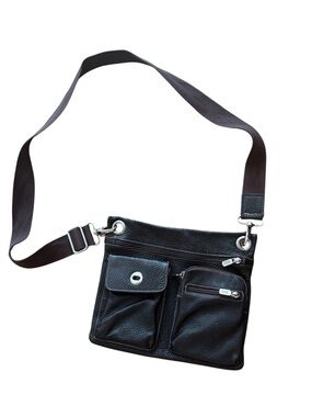 Roots brown thick Leather Crossbody Sling Bag in good condition